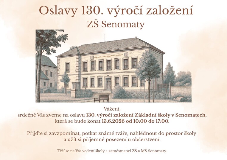 130 let výročí založení školy v Senomatech